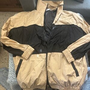 Men's Black and Tan Windbreaker Jacket